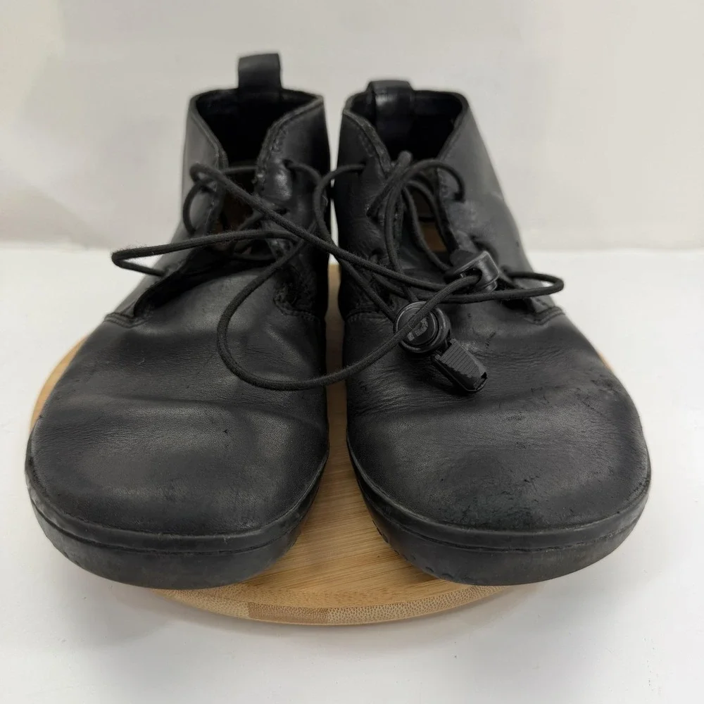 VIvobarefoot Gobi III Boots Mens Size EU40 US7 Leather Chukka Black Lace Up